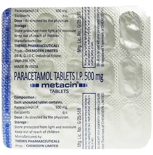 metacin 500mg tablet 15's